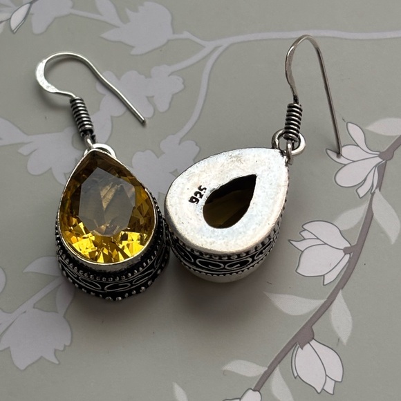 Citrine sterling silver earrings - Picture 2 of 4